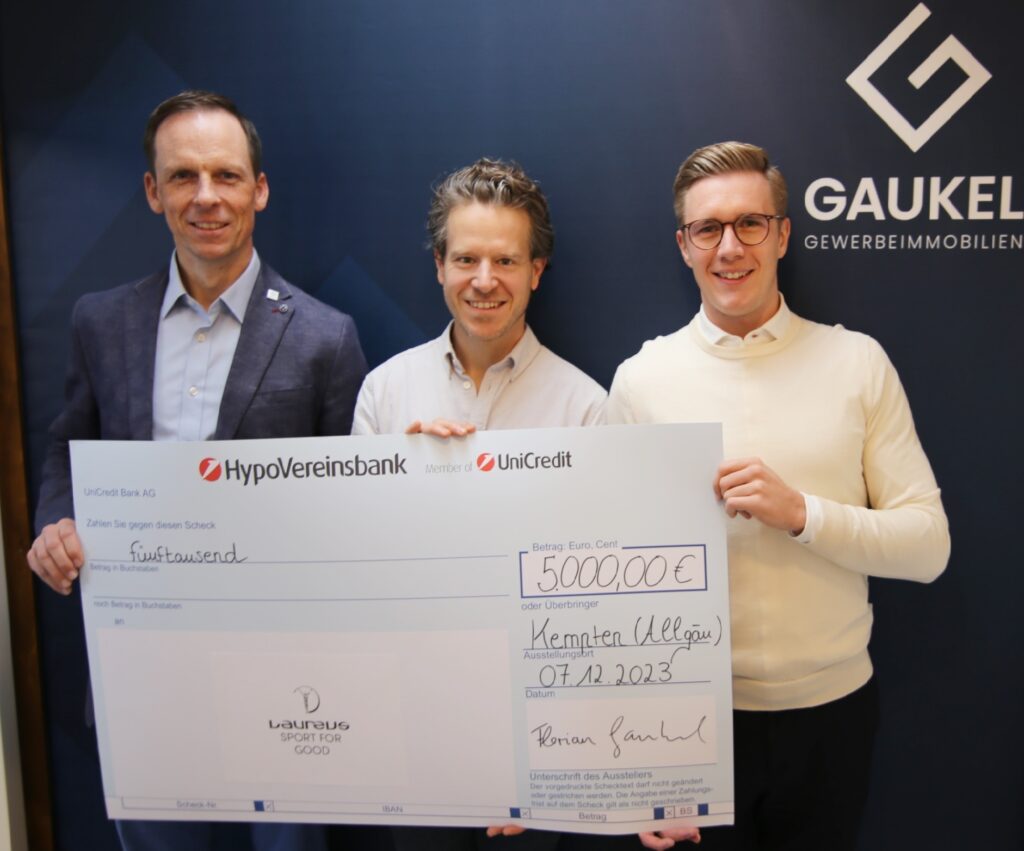 GAUKEL Gewerbeimmobilien unterstützt die Laureus Foundation Germany mit 5.000 Euro.